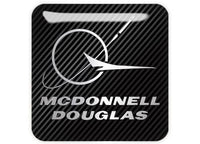 McDonnell Douglas 1"x1" Chrome Effect Domed Case Badge / Sticker Logo
