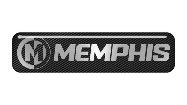 Memphis Car Audio 2"x0.5" Chrome Effect Domed Case Badge / Sticker Logo