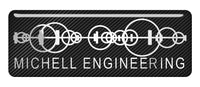 Michell Engineering 2.75"x1" Chrome Effect Domed Case Badge / Sticker Logo