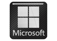 Microsoft 1"x1" Chrome Effect Domed Case Badge / Sticker Logo
