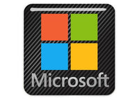 Microsoft Color Logo Sticker 1"x1" Chrome Effect Domed Case Badge / Sticker Logo