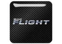 Microsoft Flight Sim 1"x1" Chrome Effect Domed Case Badge / Sticker Logo