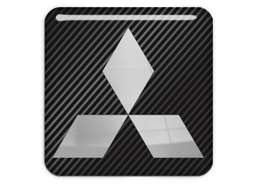 Mitsubishi 1"x1" Chrome Effect Domed Case Badge / Sticker Logo