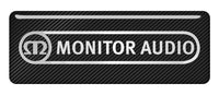 Monitor Audio 2.75"x1" Chrome Effect Domed Case Badge / Sticker Logo