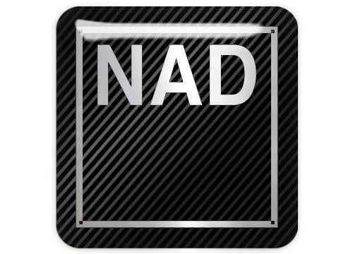 NAD 1"x1" Chrome Effect Domed Case Badge / Sticker Logo