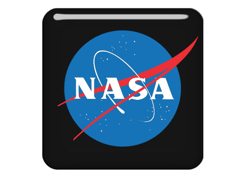 NASA 1"x1" Chrome Effect Domed Case Badge / Sticker Logo