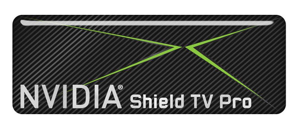 NVIDIA Shield TV Pro 2.75"x1" Chrome Effect Domed Case Badge / Sticker Logo