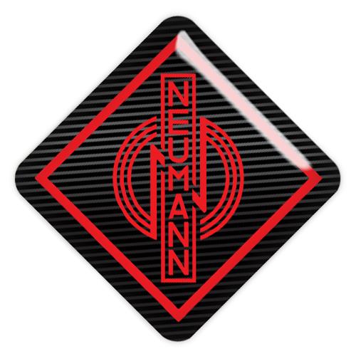 Neumann Red 1"x1" Chrome Effect Domed Case Badge / Sticker Logo