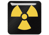 Nuclear Symbol 1"x1" Chrome Effect Domed Case Badge / Sticker Logo