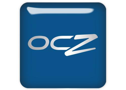 OCZ Blue 1"x1" Chrome Effect Domed Case Badge / Sticker Logo