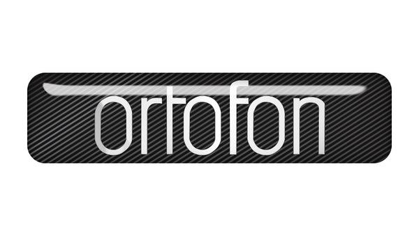 Ortofon 2"x0.5" Badge de boîtier bombé effet chromé / Logo autocollant