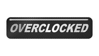 Overclocked 2"x0.5" Chrome Effect Domed Case Badge / Sticker Logo