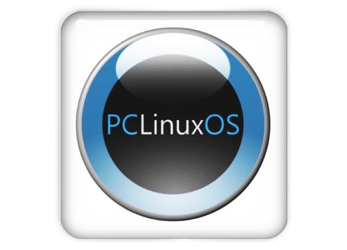 PC Linux OS aka PCLOS, PCLinuxOS 1"x1" Chrome Effect Domed Case Badge / Sticker Logo