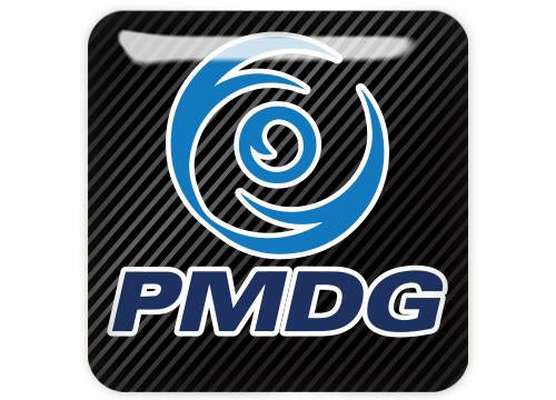 PMDG Design #2 Insignia/logotipo adhesivo de caja abovedada con efecto cromado de 1"x1"