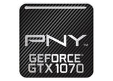 PNY GeForce GTX 1070 1"x1" Insignia de caja abovedada con efecto cromado / Logotipo adhesivo