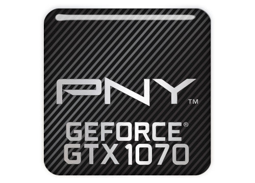 PNY GeForce GTX 1070 1"x1" Chrome Effect Domed Case Badge / Sticker Logo