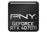 PNY GeForce RTX 4070 Ti 1"x1" Insignia de caja abovedada con efecto cromado / Logotipo adhesivo