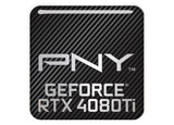 PNY GeForce RTX 4080 Ti 1"x1" Insignia de caja abovedada con efecto cromado / Logotipo adhesivo