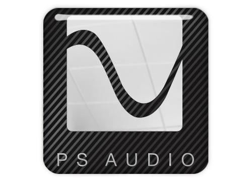 PS Audio 1"x1" Chrome Effect Domed Case Badge / Sticker Logo