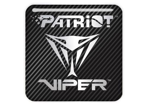 Patriot Viper 1"x1" Chrome Effect Domed Case Badge / Sticker Logo