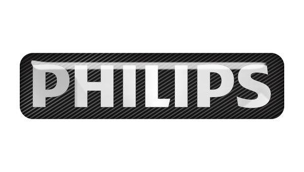 Philips 2"x0.5" Chrome Effect Domed Case Badge / Sticker Logo