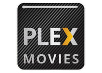 Plex Movies 1"x1" Chrome Effect Domed Case Badge / Sticker Logo