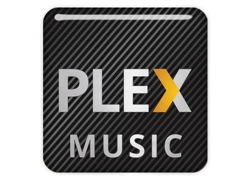 Plex Music 1"x1" Chrome Effect Domed Case Badge / Sticker Logo