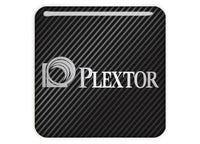 Plextor 1"x1" Chrome Effect Domed Case Badge / Sticker Logo