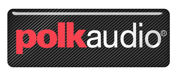 Polk Audio Design #1 2.75"x1" Chrome Effect Domed Case Badge / Sticker Logo