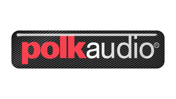 Polk Audio 2"x0.5" Chrome Effect Domed Case Badge / Sticker Logo