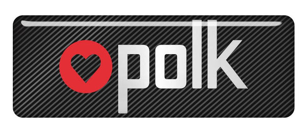 Polk Audio Design #2  2.75"x1" Chrome Effect Domed Case Badge / Sticker Logo