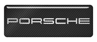 Porsche 2.75"x1" Chrome Effect Domed Case Badge / Sticker Logo