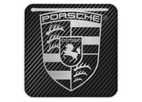 Porsche Design #2 Insignia de caja abovedada con efecto cromado de 1"x1" / Logotipo adhesivo