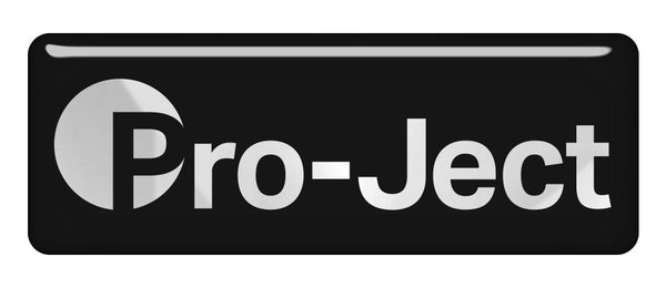 Pro-Ject 2.75"x1" Chrome Effect Domed Case Badge / Sticker Logo