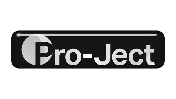 Pro-Ject 2"x0.5" Chrome Effect Domed Case Badge / Sticker Logo