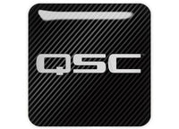 QSC 1"x1" Chrome Effect Domed Case Badge / Sticker Logo