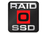 RAID 0 SSD 1"x1" Caja abovedada con efecto cromado Insignia/logotipo adhesivo
