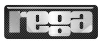 REGA 2.75"x1" Chrome Effect Domed Case Badge / Sticker Logo