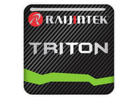 Raijintek Triton Green 1"x1" Chrome Effect Domed Case Badge / Sticker Logo