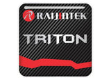 Raijintek Triton Red 1"x1" Insignia de caja abovedada con efecto cromado / Logotipo adhesivo