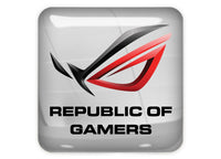 Asus Republic of Gamers ROG Insignia/logotipo adhesivo de caja abovedada con efecto cromado de 1"x1"