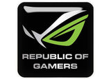 Asus Republic of Gamers ROG Vert 1"x1" Badge de boîtier bombé effet chromé / Logo autocollant