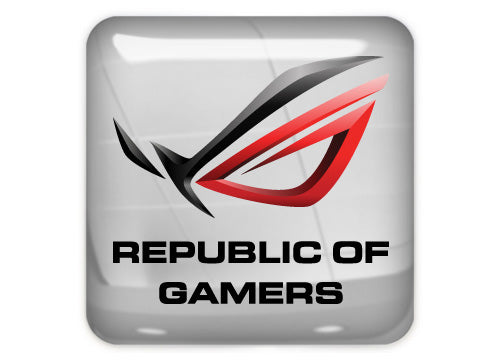 Asus Republic of Gamers ROG 1"x1" Chrome Effect Domed Case Badge / Sticker Logo