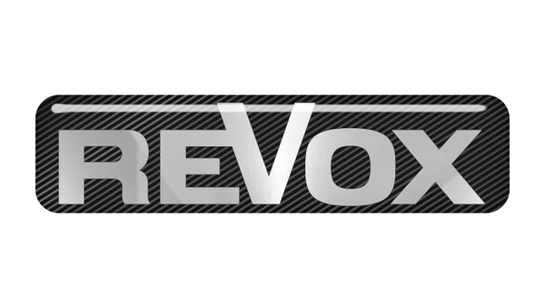 Revox 2"x0.5" Chrome Effect Domed Case Badge / Sticker Logo