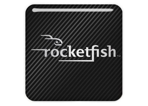 Rocketfish 1"x1" Chrome Effect Domed Case Badge / Sticker Logo