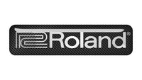 Roland 2"x0.5" Chrome Effect Domed Case Badge / Sticker Logo