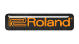 Insignia/logotipo adhesivo de caja abovedada con efecto cromado de efecto cobre Roland de 2"x0,5"