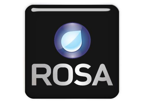 Rosa Linux Design #1 1"x1" Chrome Effect Domed Case Badge / Sticker Logo
