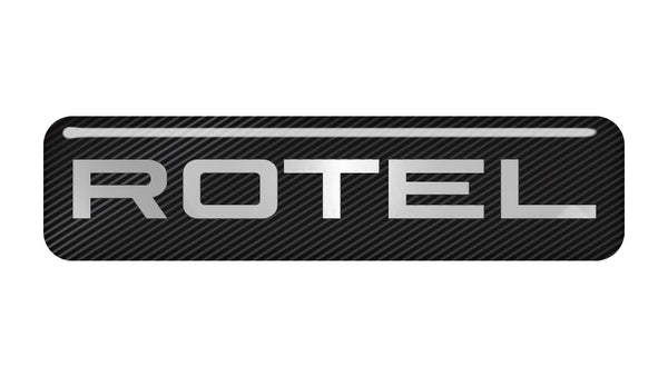 Rotel 2"x0.5" Chrome Effect Domed Case Badge / Sticker Logo