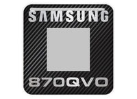 Samsung 870 QVO SSD 1"x1" Chrome Effect Domed Case Badge / Sticker Logo